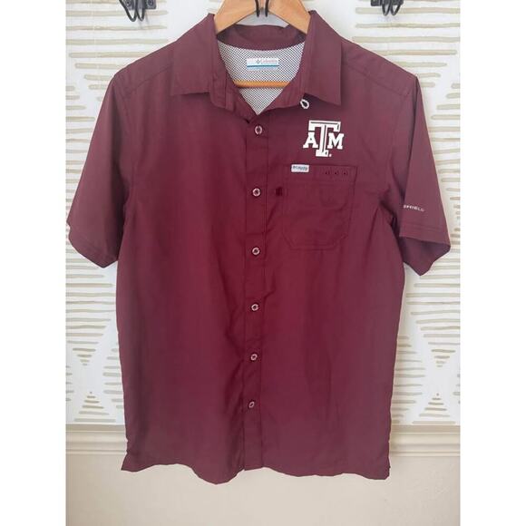 Columbia Men's Small Texas A&M Fishing Collegiate PFG Slack Tide Camp Shirt - Picture 3 of 5